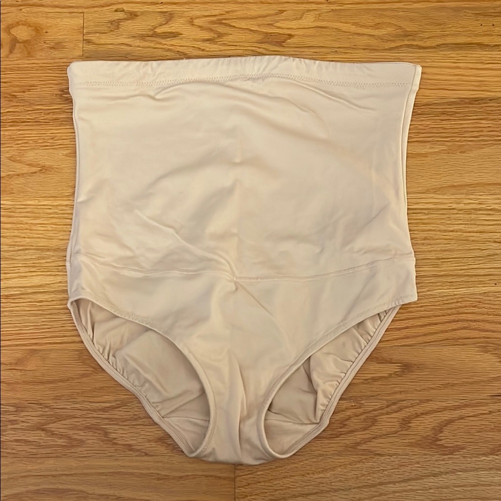 High-Waisted Cream Shapewear Briefs